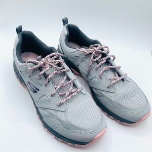 Skechers Hillcrest Pure Escapade Trail Sneakers Gray Pink Lace Up Women’s 11